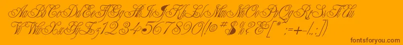 Elenovire-Schriftart – Braune Schriften auf orangefarbenem Hintergrund