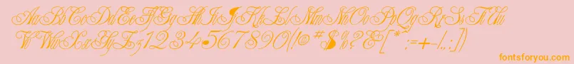 Elenovire-Schriftart – Orangefarbene Schriften auf rosa Hintergrund