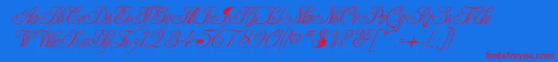 Elenovire Font – Red Fonts on Blue Background