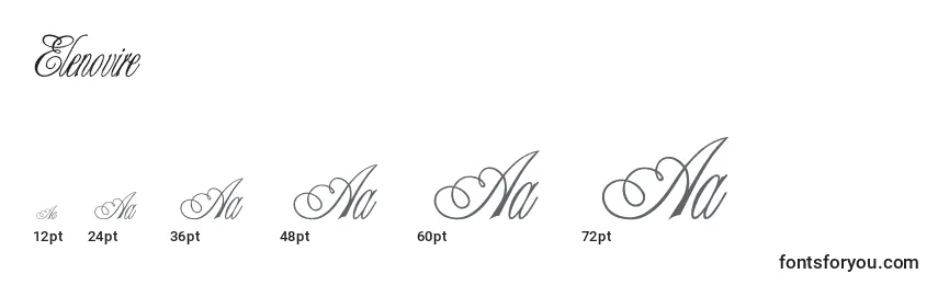 Размеры шрифта Elenovire