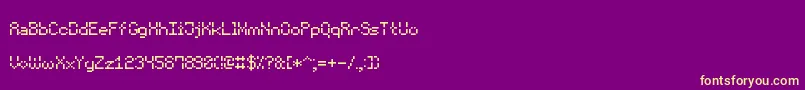 Fonte VoidPixel7 – fontes amarelas em um fundo roxo