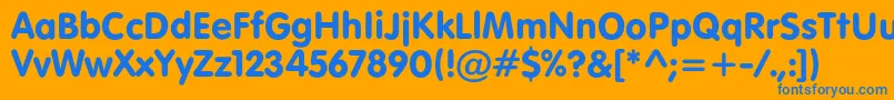 Sansroundedc Font – Blue Fonts on Orange Background