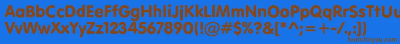 Sansroundedc Font – Brown Fonts on Blue Background