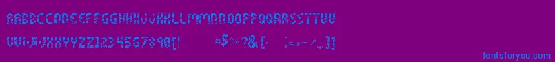 フォントShatteredPixelsByNarathira – 紫色の背景に青い文字