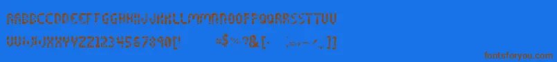 ShatteredPixelsByNarathira Font – Brown Fonts on Blue Background