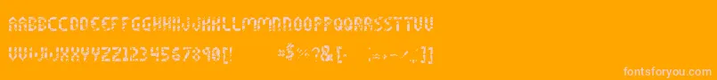 ShatteredPixelsByNarathira Font – Pink Fonts on Orange Background