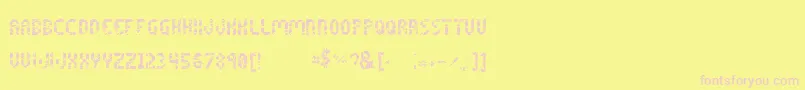 ShatteredPixelsByNarathira Font – Pink Fonts on Yellow Background
