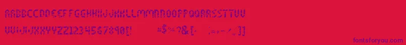 ShatteredPixelsByNarathira Font – Purple Fonts on Red Background