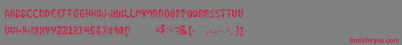Czcionka ShatteredPixelsByNarathira – czerwone czcionki na szarym tle