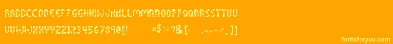Шрифт ShatteredPixelsByNarathira – жёлтые шрифты на оранжевом фоне