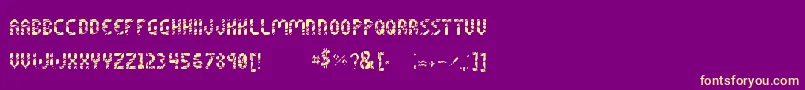 ShatteredPixelsByNarathira Font – Yellow Fonts on Purple Background