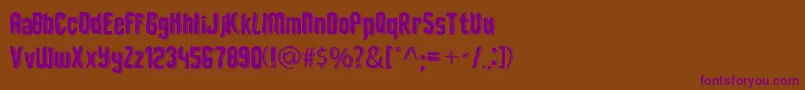 Weitere Informationen zur DepthOfToonizmFont-Schriftart DepthOfToonizmFont-Schriftart – Violette Schriften auf braunem Hintergrund