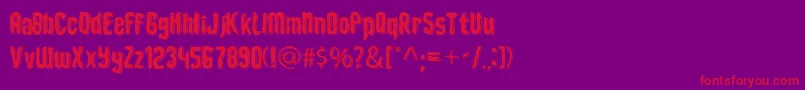 DepthOfToonizmFont Font – Red Fonts on Purple Background