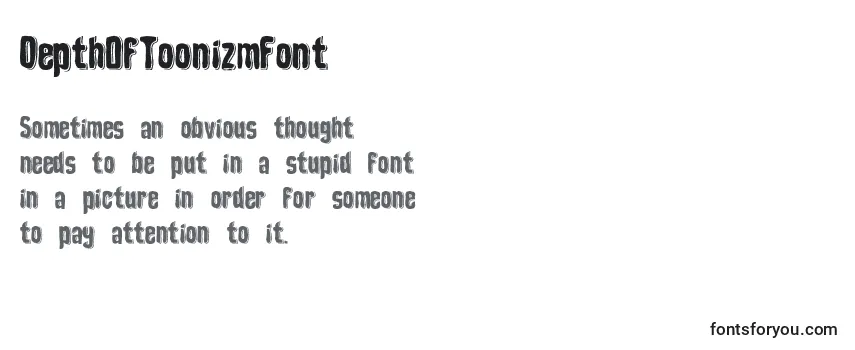 Review of the DepthOfToonizmFont Font