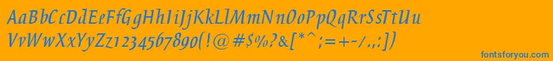 BreezeRegular Font – Blue Fonts on Orange Background