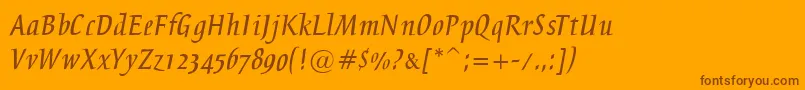BreezeRegular Font – Brown Fonts on Orange Background