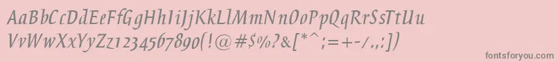 BreezeRegular-Schriftart – Graue Schriften auf rosa Hintergrund