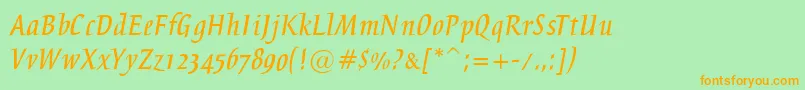 BreezeRegular Font – Orange Fonts on Green Background