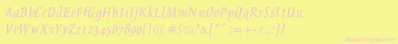 BreezeRegular Font – Pink Fonts on Yellow Background