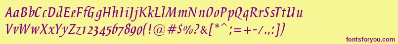 Шрифт BreezeRegular – фиолетовые шрифты на жёлтом фоне