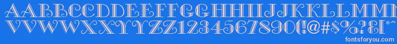 Galleria Font – Pink Fonts on Blue Background