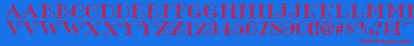 Galleria Font – Red Fonts on Blue Background