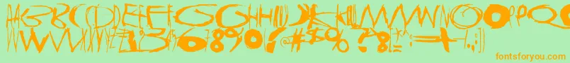 TasapainoaistiHuimaus Font – Orange Fonts on Green Background