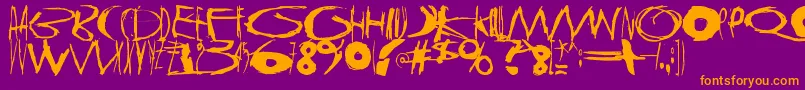 TasapainoaistiHuimaus Font – Orange Fonts on Purple Background