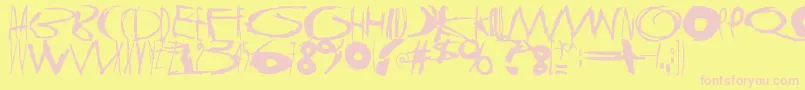 TasapainoaistiHuimaus Font – Pink Fonts on Yellow Background