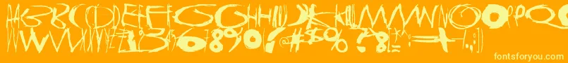 TasapainoaistiHuimaus Font – Yellow Fonts on Orange Background