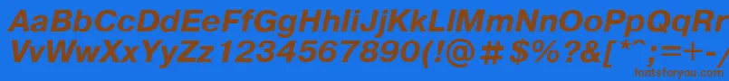 Pragmat Font – Brown Fonts on Blue Background