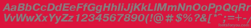 フォントPragmat – 赤い背景に灰色の文字
