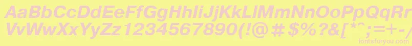 Pragmat Font – Pink Fonts on Yellow Background