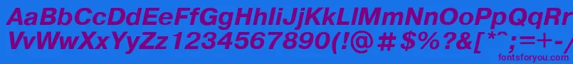 Pragmat Font – Purple Fonts on Blue Background