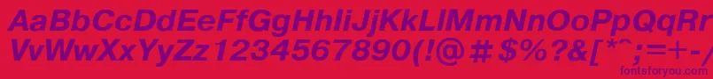 Pragmat Font – Purple Fonts on Red Background