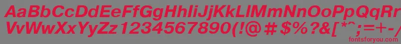 Pragmat Font – Red Fonts on Gray Background