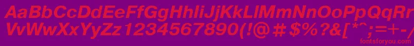 Pragmat Font – Red Fonts on Purple Background