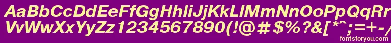 Pragmat Font – Yellow Fonts on Purple Background
