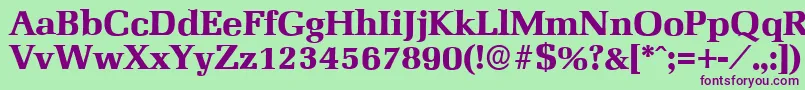MarseilleserialXboldRegular Font – Purple Fonts on Green Background