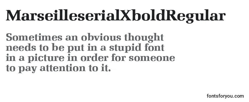 Review of the MarseilleserialXboldRegular Font