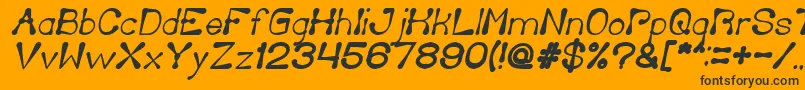 DeliciousKetchupBoldItalic-Schriftart – Schwarze Schriften auf orangefarbenem Hintergrund