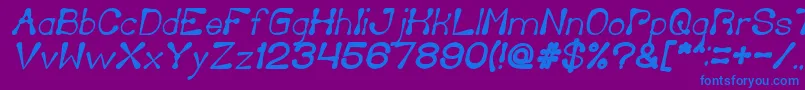 DeliciousKetchupBoldItalic Font – Blue Fonts on Purple Background