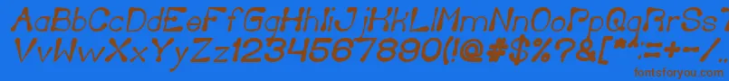 DeliciousKetchupBoldItalic Font – Brown Fonts on Blue Background