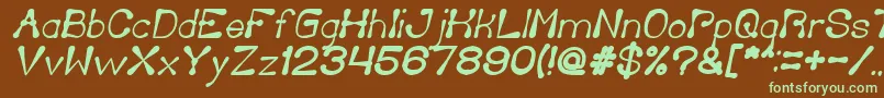 DeliciousKetchupBoldItalic Font – Green Fonts on Brown Background