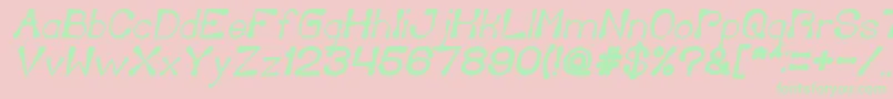 DeliciousKetchupBoldItalic Font – Green Fonts on Pink Background