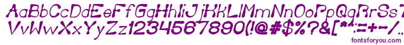 DeliciousKetchupBoldItalic-Schriftart – Violette Schriften auf weißem Hintergrund