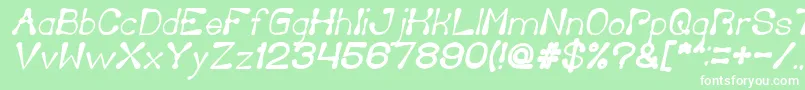 DeliciousKetchupBoldItalic Font – White Fonts on Green Background