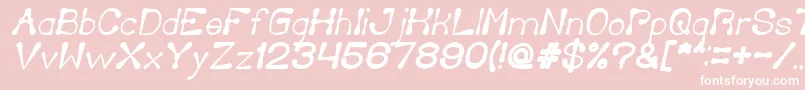 DeliciousKetchupBoldItalic-Schriftart – Weiße Schriften auf rosa Hintergrund