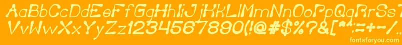 DeliciousKetchupBoldItalic Font – Yellow Fonts on Orange Background