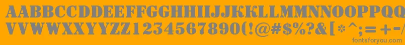 ASignboardtitulBold-Schriftart – Graue Schriften auf orangefarbenem Hintergrund